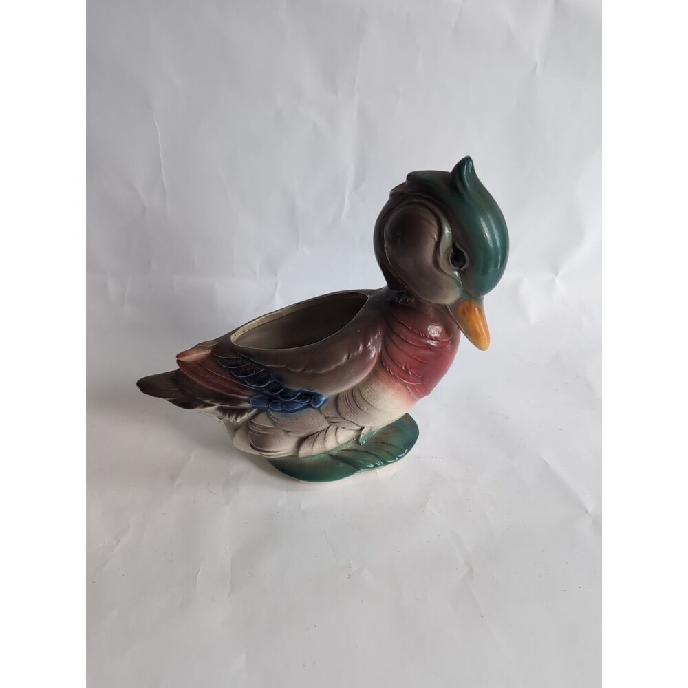 Royal Copley Wood Duck Planter Vase Vtg MCM
